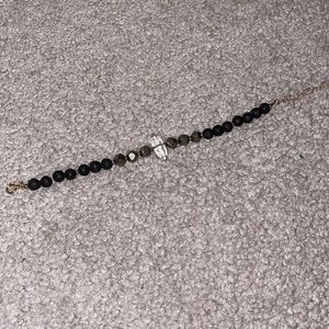 Lava rock + crystal bracelet